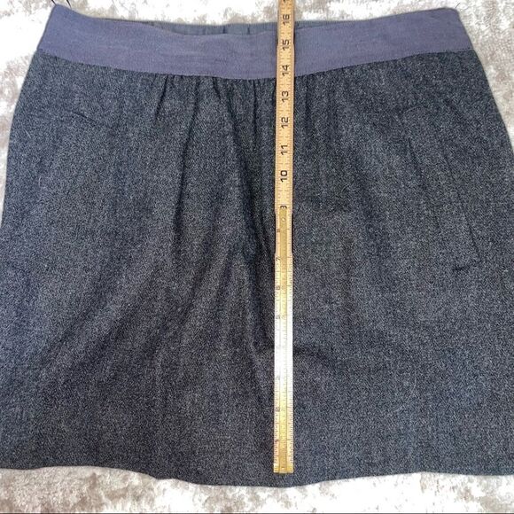 J. CREW Gray Skirt w/ Pockets Lightweight Lined wool blend SZ 6 gray/black mini - Picture 9 of 9